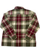 MS LEE FLANNEL SHIRT PLAID BURGUNDY GREEN MENS PRE OWNED M