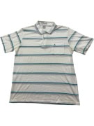 Munsingwear Ριγέ Polo Shirt Λευκό με Τυρκουάζ & Ροζ Λεπτομέρειες