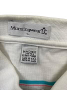 Munsingwear Ριγέ Polo Shirt Λευκό με Τυρκουάζ & Ροζ Λεπτομέρειες