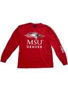 MV SPORT LONG SLEEVE T-SHIRT MSU DENVER LOGO RED UNISEX M