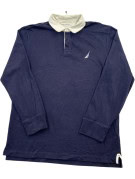 NAUTICA LONG SLEEVE POLO CLASSIC NAVY MENS PRE OWNED L