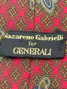 NAZARENO GABRIELLI TIE RETRO BURGUNDY MENS PRE OWNED