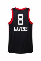 NBA SLEEVELESS TOP GRAPHIC RED BLACK MENS PRE OWNED XS