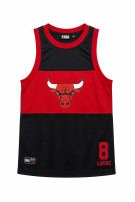 NBA SLEEVELESS TOP GRAPHIC RED BLACK MENS PRE OWNED XS
