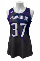 NEW BALANCE SLEEVELESS JERSEY ATHLETIC NAVY PURPLE WOMEN PRE OWNED S