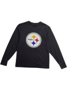 NFL PRO LINE ΜΠΛΟΥΖΑ ΜΑΚΡΥΜΑΝΙΚΗ PITTSBURGH STEELERS ΛΟΓΟΤΥΠΟ ΜΑΥΡΟ UNISEX S pre-owned