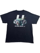 NFL T SHIRT VINTAGE SUPER BOWL LI GRAPHIC ΜΑΥΡΟ UNISEX XL preowned