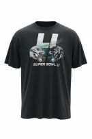 NFL T SHIRT VINTAGE SUPER BOWL LI GRAPHIC ΜΑΥΡΟ UNISEX XL preowned