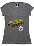 NFL Team Apparel Pittsburgh Steelers T-Shirt Logo Γκρι Γυναικείο M