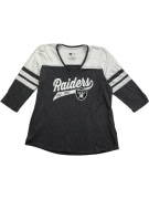 NFL Team Apparel Raiders Maglia da donna grigia con logo e maniche 3/4 XL