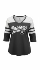 NFL Team Apparel Raiders Maglia da donna grigia con logo e maniche 3/4 XL