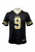 NFL TEAM APPAREL SAINTS BREES FOOTBALL JERSEY SPORTSWEAR ΜΑΥΡΗ ΧΡΥΣΗ UNISEX PRE OWNED XL
