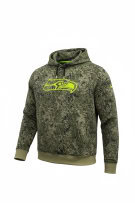 NFL TEAM APPAREL SEATTLE SEAHAWKS HOODIE CAMO PRINT NEON LOGO ΑΝΔΡΙΚΟ L