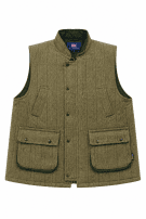 2000s NICKY ADAMS GILET HERRINGBONE OLIVE UOMO PRE OWNED 2XL