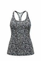 NIKE DRI-FIT TANK TOP SLIM FIT PATTERN BLACK/WHITE WOMEN S