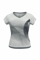 NIKE DRI-FIT SPORTS T-SHIRT WITH GRAPHICS GREY / WHITE WOMENS M