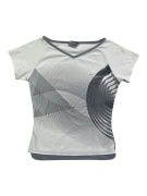 NIKE DRI-FIT SPORTS T-SHIRT WITH GRAPHICS GREY / WHITE WOMENS M