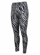 NIKE Dri-FIT Αθλητικό Κολάν Training Zebra Print Logo Μαύρο-Λευκό Γυναικείο L