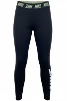 Nike Leggings Sportivi da Donna Neri con Logo Bianco L