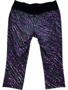 NIKE CAPRI LEGGINGS SPORTSWEAR GRAPHIC BLACK PURPLE WOMEN PRE OWNED L