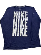 NIKE LONG SLEEVE T-SHIRT BIG LOGO BLUE UNISEX L