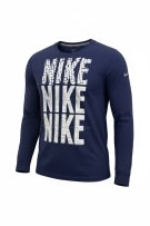 NIKE LONG SLEEVE T-SHIRT BIG LOGO BLUE UNISEX L
