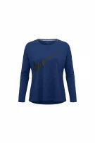 NIKE ΜΠΛΟΥΖΑ ΜΑΚΡΥΜΑΝΙΚΗ BIG SWOOSH ΜΠΛΕ ΓΥΝΑΙΚΕΙΑ M