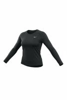 NIKE ΜΠΛΟΥΖΑ ΜΑΚΡΥΜΑΝΙΚΗ DRI-FIT LOGO ΜΑΥΡΟ ΓΥΝΑΙΚΕΙΟ S
