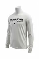 NIKE maglia a maniche lunghe Missouri Track and Field con logo bianco unisex taglia large usata