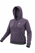NIKE Sportswear Φούτερ Hoodie Ριγέ Με Λογότυπο Μωβ Γκρι Γυναικείο M