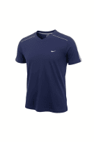 NIKE T-SHIRT 90s EMBROIDERED LOGO BLUE UNISEX L