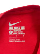 NIKE T-SHIRT ATHLETIC CUT GEOMETRIC LOGO PRINT RED MENS LARGE