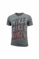 NIKE T-Shirt "The Athletic Dept" Triple Graphic Logo Grey Ανδρικό Medium