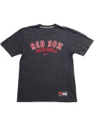 NIKE T-SHIRT RED SOX BASEBALL LOGO SPELLOUT ΜΑΥΡΟ UNISEX