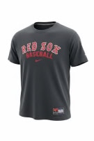 NIKE T-SHIRT RED SOX BASEBALL LOGO SPELLOUT ΜΑΥΡΟ UNISEX