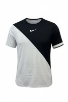 NIKECOURT DRI FIT T SHIRT SPORTSWEAR BLACK WHITE MENS PRE OWNED L