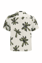 NO BOUNDARIES CAMICIA TROPICAL PRINT OFF WHITE UOMO PRE OWNED XXL