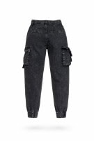 VINTAGE CARGO PANTS STREETWEAR ΜΑΥΡΟ GYNAIKEIO PRE OWNED XXS