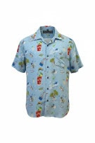 NOLA DAWG ΠΟΥΚΑΜΙΣΟ HAWAIIAN PRINT ΜΠΛΕ ΑΝΔΡΙΚΟ PRE OWNED M