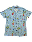 NOLA DAWG ΠΟΥΚΑΜΙΣΟ HAWAIIAN PRINT ΜΠΛΕ ΑΝΔΡΙΚΟ PRE OWNED M