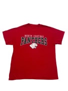NORTH CENTRAL PANTHERS GRAPHIC TEE COLLEGIATE RED UNISEX PRE OWNED