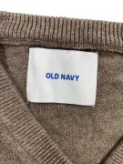 OLD NAVY Maglia da uomo in maglia casual con scollo a V marrone taglia L