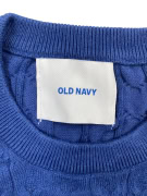 OLD NAVY Πλεκτή Μπλούζα Cable Knit Λογότυπο Ετικέτα Μπλε Ανδρικό L