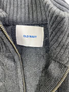 Old Navy Maglia lavorata a maglia da uomo grigia con mezza zip XL