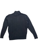 Old Navy Maglia lavorata a maglia da uomo grigia con mezza zip XL