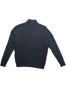 Old Navy Maglia lavorata a maglia da uomo grigia con mezza zip XL
