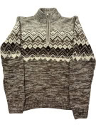 OLD NAVY ΠΛΕΚΤΟ ΠΟΥΛΟΒΕΡ FAIR ISLE ΜΠΕΖ ΚΑΦΕ ΑΝΤΡΙΚΟ PRE OWNED M