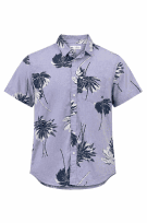 OLD NAVY HAWAIIAN SHIRT RETRO LILAC MENS PRE OWNED L