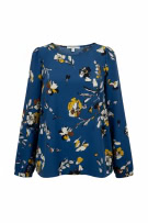 Operà Fashion Blusa da donna con stampa floreale blu da donna M