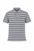 BROOKS BROTHERS POLO SHIRT STRIPED GREY BLUE ANTRIKO PRE OWNED L
